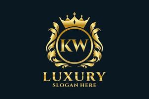 anfängliche kw-Buchstabe königliche Luxus-Logo-Vorlage in Vektorgrafiken für luxuriöse Branding-Projekte und andere Vektorillustrationen. vektor