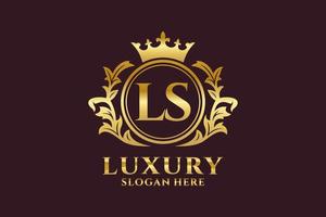 Royal Luxury Logo-Vorlage mit anfänglichem ls-Buchstaben in Vektorgrafiken für luxuriöse Branding-Projekte und andere Vektorillustrationen. vektor