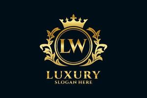 Royal Luxury Logo-Vorlage mit anfänglichem lw-Buchstaben in Vektorgrafiken für luxuriöse Branding-Projekte und andere Vektorillustrationen. vektor