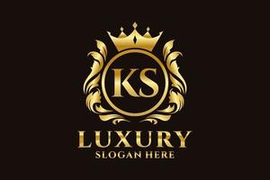 Royal Luxury Logo-Vorlage mit anfänglichem ks-Buchstaben in Vektorgrafiken für luxuriöse Branding-Projekte und andere Vektorillustrationen. vektor