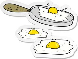 klistermärke av en tecknad serie friterad ägg vektor