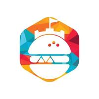 burger slott vektor logotyp design.