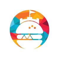 Burger-Schloss-Vektor-Logo-Design. vektor