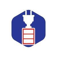 Logo-Vektordesign für Batterie und elektrischen Stecker. vektor