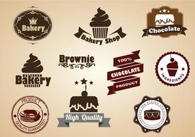 Brownie och Dessert Badges Vector Set
