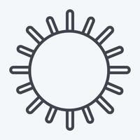 Symbol Sonne. geeignet für Sommersymbol. Linienstil. einfaches Design editierbar. Design-Vorlagenvektor. einfache Abbildung vektor