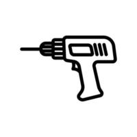 Symbol für Bohrmaschine. symbol im zusammenhang mit bau, elektronik, arbeitstag. Liniensymbolstil. einfaches Design editierbar vektor