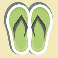 Aufkleber-Flip-Flops. geeignet für Sommersymbol. einfaches Design editierbar. Design-Vorlagenvektor. einfache Abbildung vektor