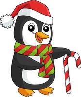 weihnachten santa pinguin cartoon farbige clipart vektor