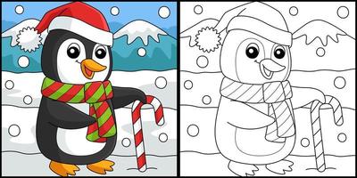 weihnachten santa pinguin malvorlagen illustration vektor