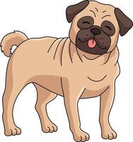 mops hund tecknad serie färgad ClipArt illustration vektor