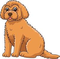 goldendoodle hund tecknad serie färgad ClipArt vektor