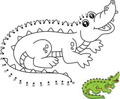 prick till prick krokodil målarbok för barn vektor