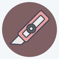Icon-Cutter-Messer. geeignet für Paint Art Tools Symbol. Farbe Mate-Stil. einfaches Design editierbar. Design-Vorlagenvektor. einfache Abbildung vektor