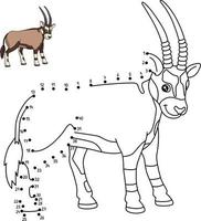 Punkt zu Punkt Oryx zum Ausmalen für Kinder vektor