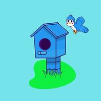 fågel hus vektor illustration