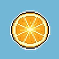 fullt redigerbar orange frukt ikon vektor illustration pixel konst för spel utveckling, grafisk design, affisch och konst