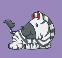 süßes ruhiges zebra. isolierte illustration des karikaturtiernaturkonzepts. flacher Stil geeignet für Aufkleber-Icon-Design Premium-Logo-Vektor. Maskottchen Charakter vektor