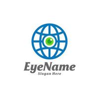 World Eye-Logo-Design-Vorlage. Augenwelt-Logo-Konzeptvektor. kreatives Symbolsymbol vektor