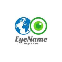 World Eye-Logo-Design-Vorlage. Augenwelt-Logo-Konzeptvektor. kreatives Symbolsymbol vektor