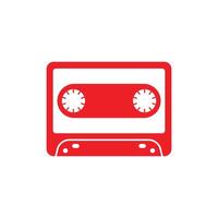 eps10 rote Vektorkassette solides Symbol isoliert auf weißem Hintergrund. Audiokassettensymbol in einem einfachen, flachen, trendigen, modernen Stil für Ihr Website-Design, Logo, Piktogramm und mobile Anwendung vektor