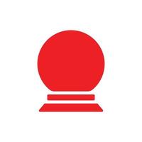 eps10 roter Vektor Magic Ball festes Symbol isoliert auf weißem Hintergrund. Kristallkugel-Symbol in einem einfachen, flachen, trendigen, modernen Stil für Ihr Website-Design, Logo, Piktogramm, ui und mobile Anwendung
