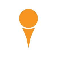 eps10 orange Vektor Golfball festes Symbol isoliert auf weißem Hintergrund. Golfsportverein-Symbol in einem einfachen, flachen, trendigen, modernen Stil für Ihr Website-Design, Logo, Piktogramm und mobile Anwendung