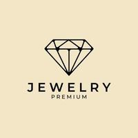 Diamant-Schmuck-Logo-Linie Kunst-Vektor-Illustration-design vektor