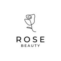 rose blume linie kunst logo vektor symbol illustration