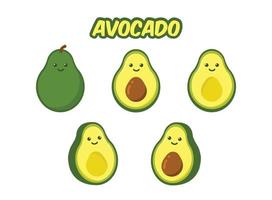 süße Cartoon-Avocado. vektor