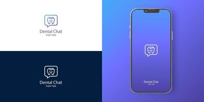 Logo-Vorlage für die mobile App der Zahnklinik vektor