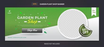 Banner-Vorlage für botanische Pflanzenshops vektor