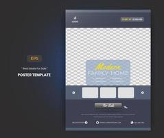 verklig egendom hus för försäljning flygblad, affisch mall vektor