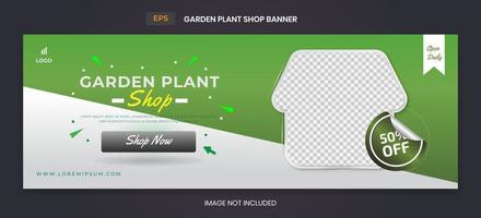 Banner-Vorlage für botanische Pflanzenshops vektor