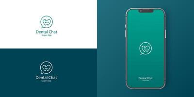 Logo-Vorlage für die mobile App der Zahnklinik vektor