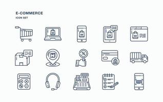 Symbolsatz für E-Commerce und Online-Verkauf vektor