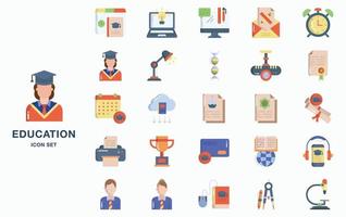 Bildung und Schule Icon Set vektor