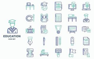 Bildung und Schule Icon Set vektor