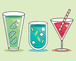 Cocktails trinken Symbole vektor