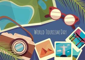 värld turism dag, kort vektor