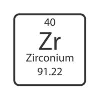 Zirkonium-Symbol. chemisches Element des Periodensystems. Vektor-Illustration. vektor