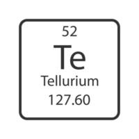 Tellur-Symbol. chemisches Element des Periodensystems. Vektor-Illustration. vektor