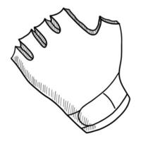 Vektor-Illustration eines Sporthandschuhs isoliert auf weißem Hintergrund. Gekritzelzeichnung von Hand vektor