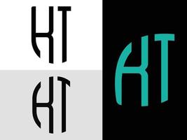 kreative anfangsbuchstaben kt logo designs paket. vektor