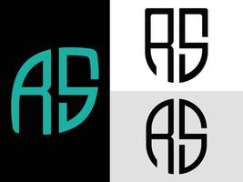 kreative anfangsbuchstaben rs logo designs paket. vektor