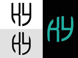 kreative anfangsbuchstaben ky logo designs paket. vektor