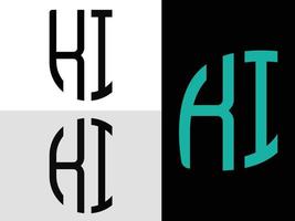 kreative anfangsbuchstaben ki logo designs paket. vektor