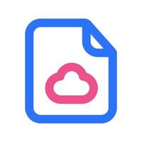 Symbol für Cloud-Dateien zweifarbig vektor