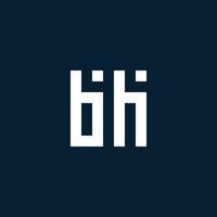 bh första monogram logotyp med geometrisk stil vektor