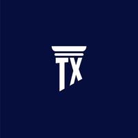 tx anfängliches Monogramm-Logo-Design für eine Anwaltskanzlei vektor
